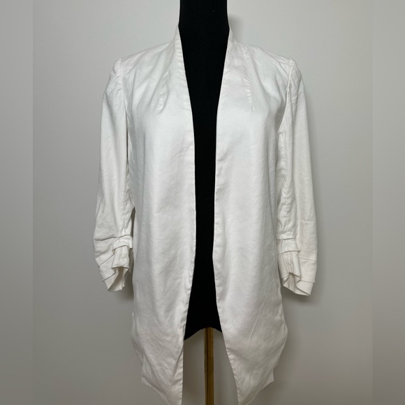 Aritzia Babaton White Linen Open Blazer - Picture 1 of 7